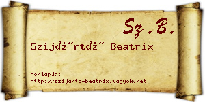 Szijártó Beatrix névjegykártya